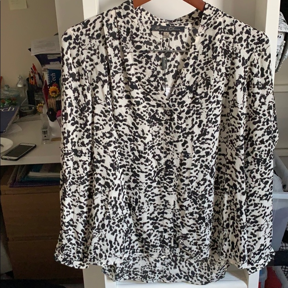 Rose+Olive long sleeve top print size M